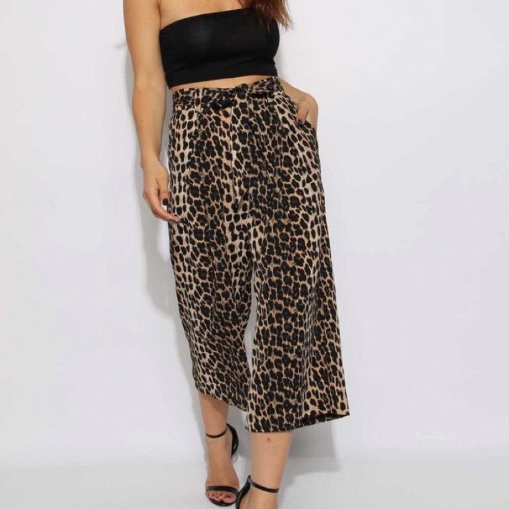 Animal print culottes